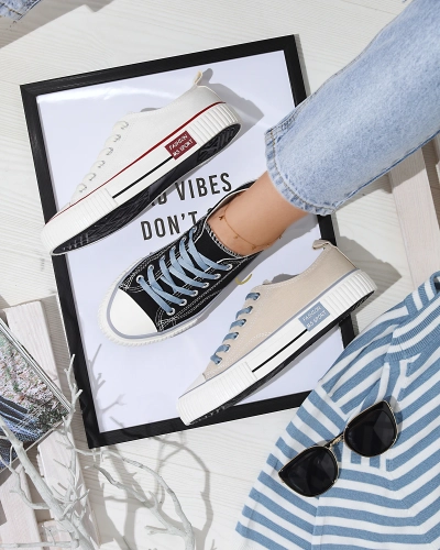 Black women's lace-up sneakers Tasabba- Footwear