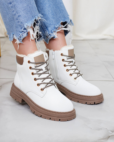Royalfashion White women's insulated trapper boots Radoras