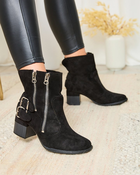 Royalfashion Черные украшенные ботинки на каблуке Zerta