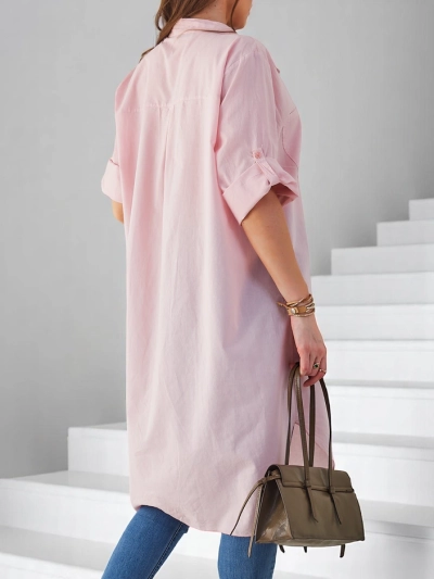 Royalfashion Cotton long women's oversized shirt