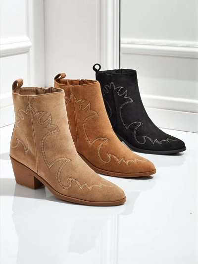 Velvet Ash naiste kauboistiilis poolsaapad – kontsaga