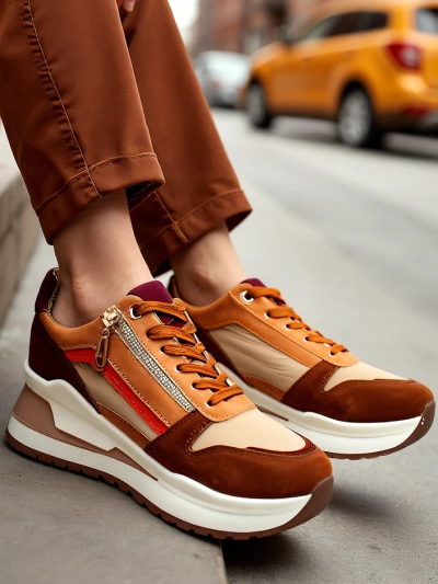 Royalfashion Women's sports shoes with a hidden wedge Bessase