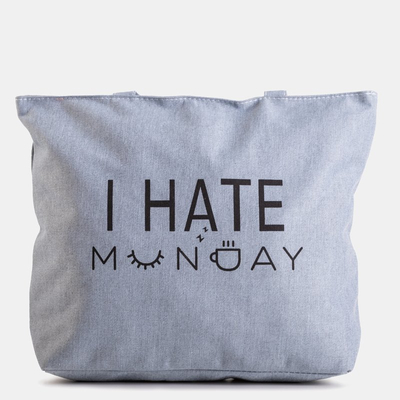 Gray shoulder bag with a print - Accessories