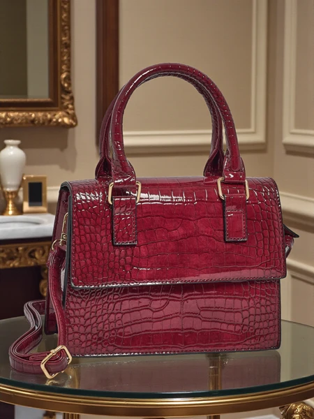 Lakitud väike naiste ökonahast käekott Veluna