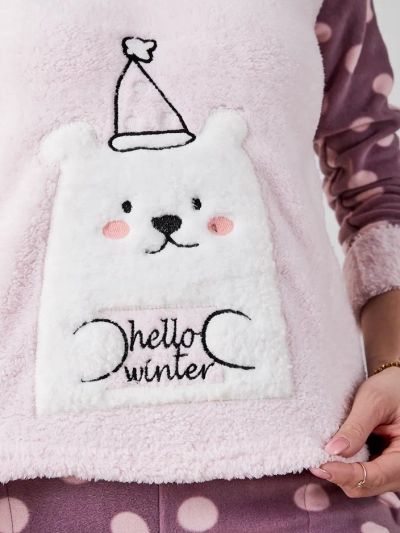 Royalfashion Women's pajama a'la fleece Hello Winter