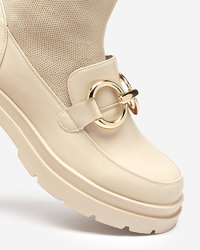 Beige women's high-top Qenarisa shoes - Footwear