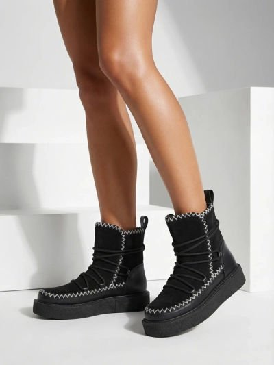 Royalfashion Women's Lace-Up Snow Boots Siozi