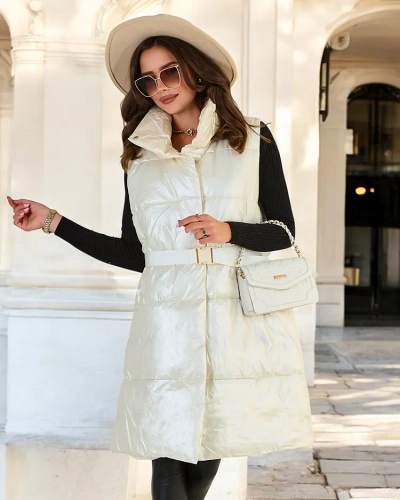 Royalfashion Pikk naiste vest a'la nahk