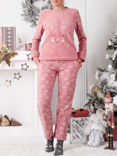 Royalfashion Women's pajama with a bunny, polar-like