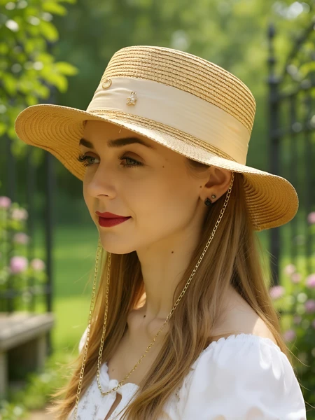 Royalfashion Naiste õlgkübar Grace lintidega