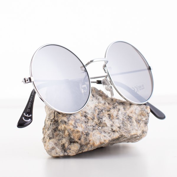 Damskie okulary przeciwsłoneczne w kolorze srebrnym - Okulary