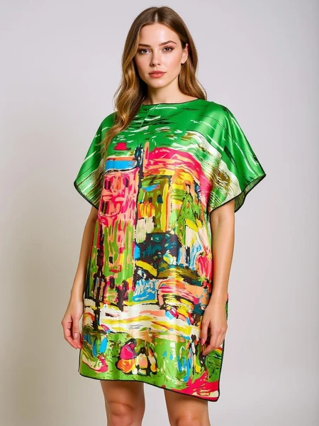 Pareo Athenia Verde by Royalfashion – värviline polüesterkleit põlvini