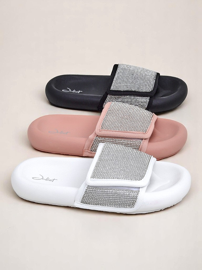 Royalfashion Women's Flat Sole Flip Flops Sparkle Step