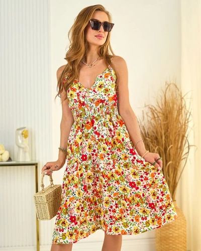 Royalfashion Naiste puuvillane lilleline kleit