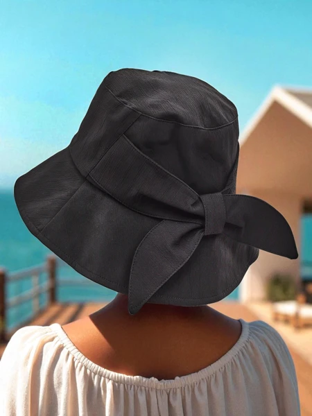 Royalfashion Women's summer hat with bow Amber Sky