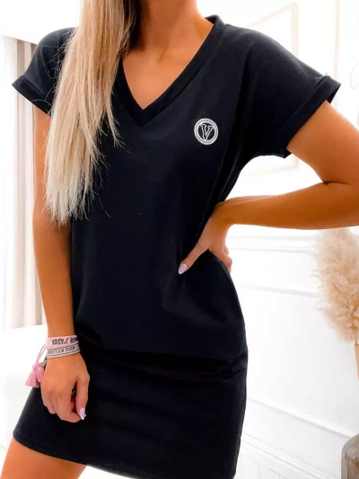 Royalfashion Black women's dress with patch