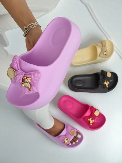 Royalfashion Женские резиновые шлепанцы с декоративным бантом Alday