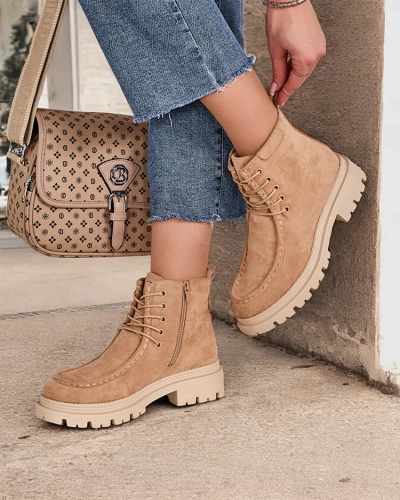 Royalfashion Kvinnar lace-up ankil stövlar Rullose