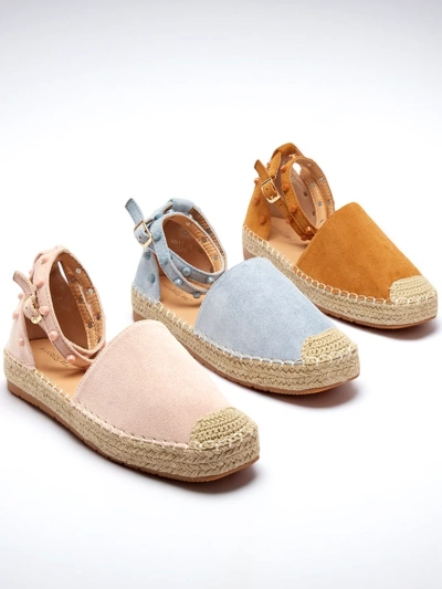Light brown women's espadrilles with Lonesi jets - Footwear