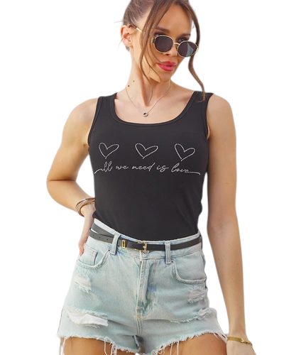 Женская хлопковая майка Royalfashion с сердечками