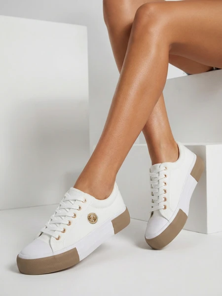 Women's white Aurelio Canvas sneakers