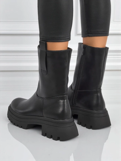 Women's High Eco-Leather Ankle Boots Scarlet Mist