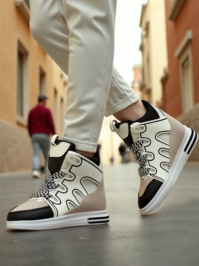 Royalfashion High sports shoes for women with hidden wedge Oblaffi