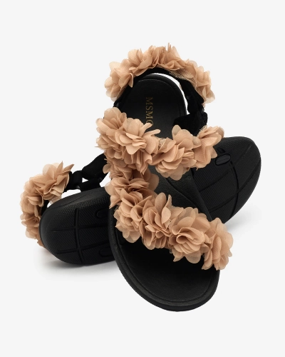 Royalfashion Бежевые женские сандалии с цветами Alferroy