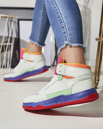 Women's sports sneakers in white-mint color Aopp- Footwear