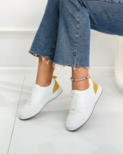 Royalfashion Valge ja kollane klassikaline spordijalats Colorburst Classics