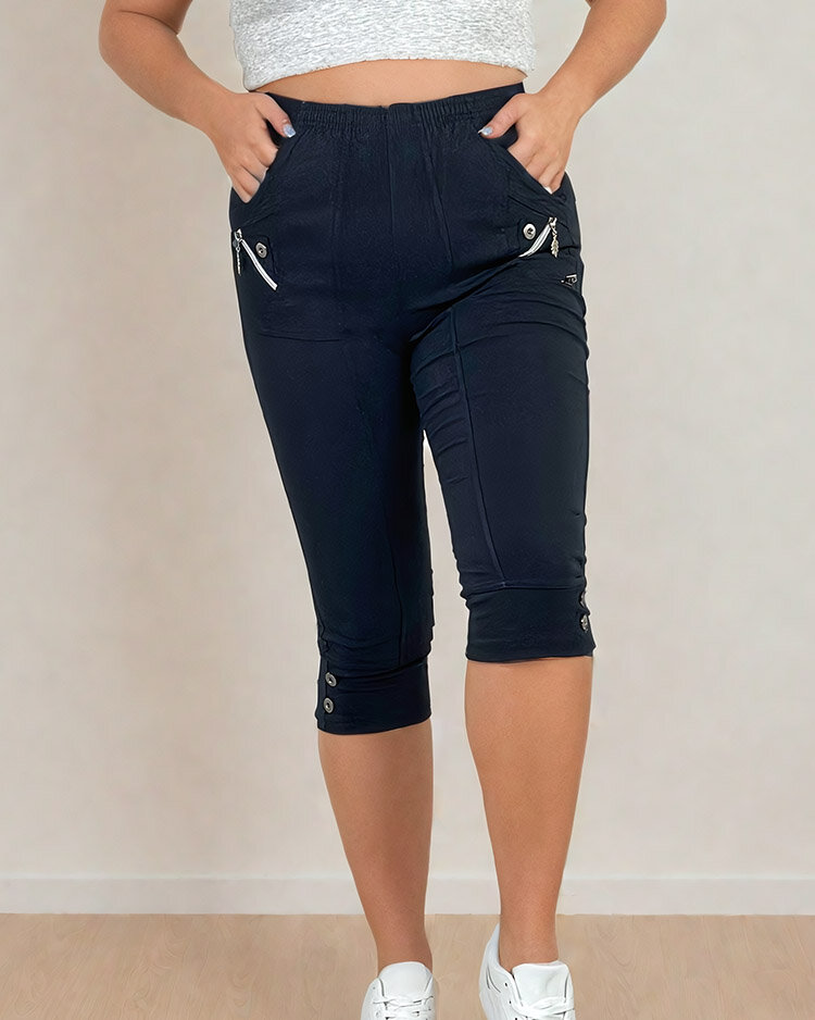 Royalfashion Women's fabric pants 7/8 PLUS SIZE