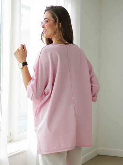 Royalfashion Women's viscose blouse with rhinestone inscriptions