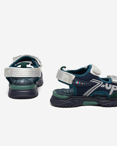 Doniso navy and green children's sandals - Shoes