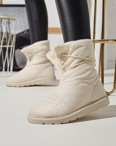 Beige women's shoes a'la snow boots Amirfu- Footwear