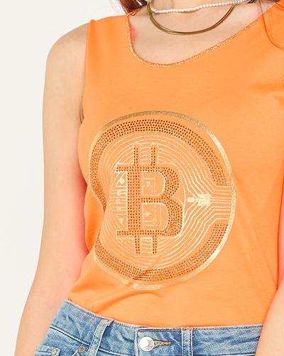 Kuldpruuni trükiga naiste topp - Riietus