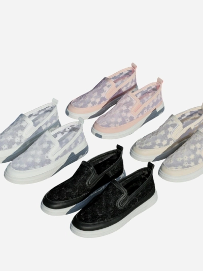 Royalfashion Women's mesh moccasins with flowers Emzos