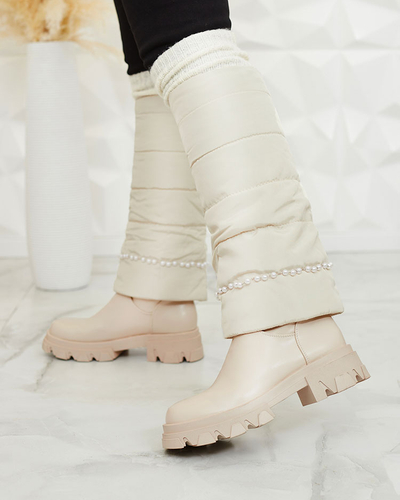 Royalfashion Women's cream colored Ameroe boots