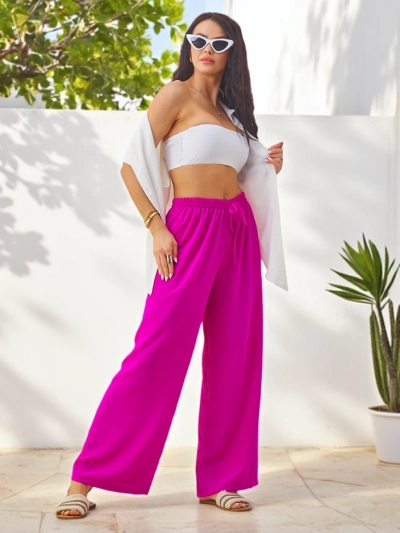 Royalfashion Wide women's pants with an elastic waistband