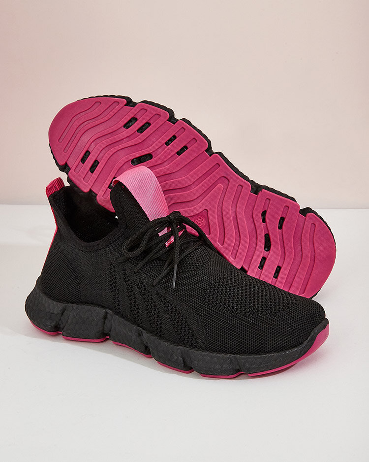 Black and fuchsia women's sports shoes Bommgi - Footwear