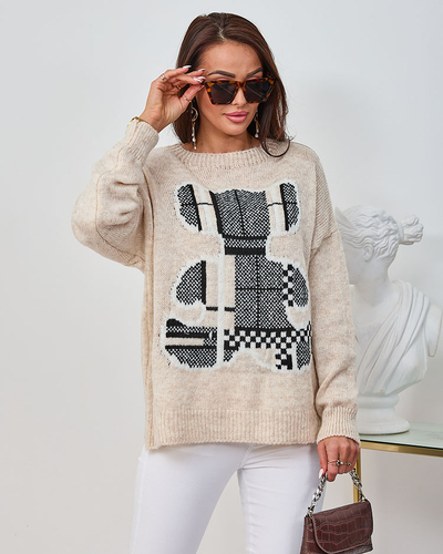 Royalfashion Beež naiste karusnahkne kampsun