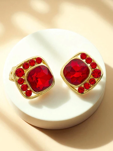 Royalfashion Naiste kristall- ja tsirkoonkõrvarõngad, klõpsuga kinnitatavad