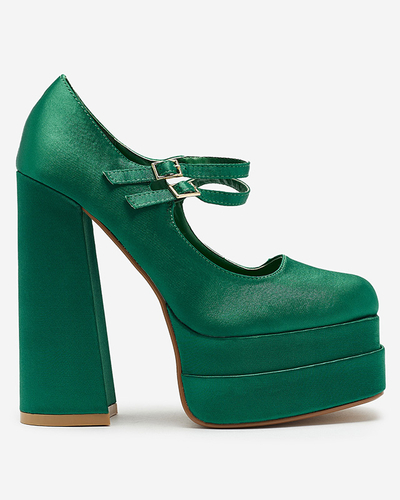 Green women's high stiletto pumps Elika - Footwear
