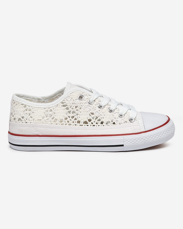 Белые женские ажурные кеды Tareni