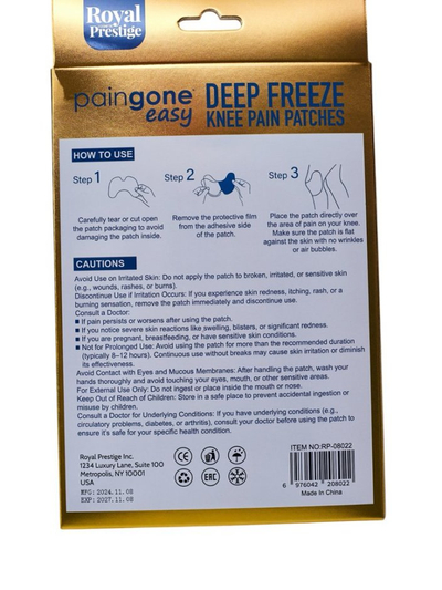 Cooling pain relief patches for knees (6 pcs.)