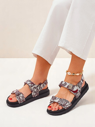 Royal Fashion Women's Sandals with Aloe Print