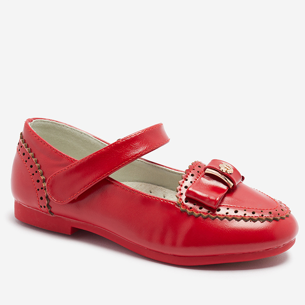 Red girls' pumps with bow Proya- Footwear