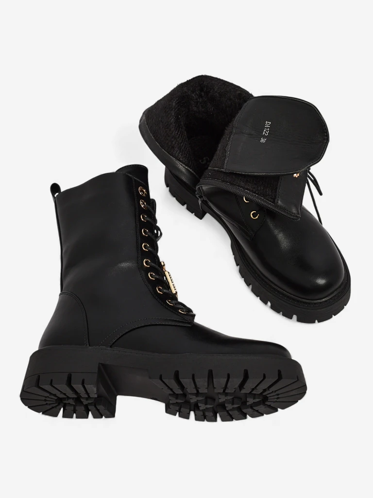 Eco-leather laced women's ankle boots Venit