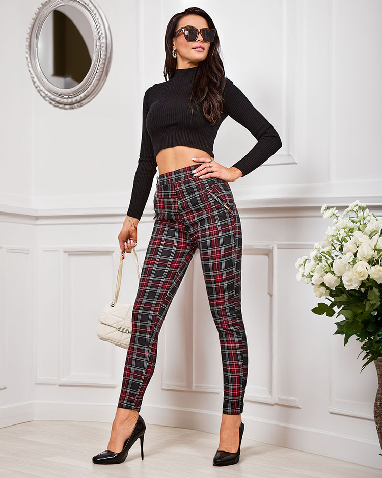 Royalfashion Warmed checkered women's teggings