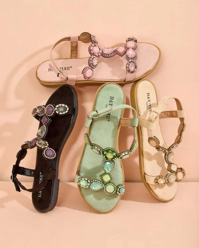 Royalfashion Women's sandals with zirconia Sobrinas