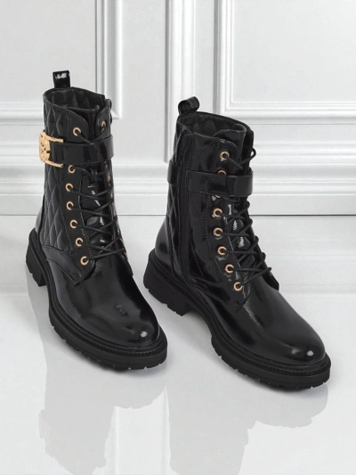 Quilted women's ankle boots made of ecological patent leather Opal Verge